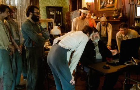 The cast of Mercy Street: A Letter Home checking out the shot