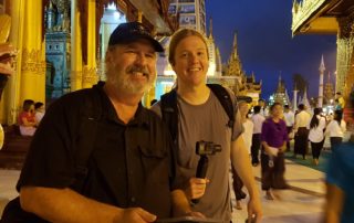 Filming at Shwedagon Pagoda in Myanmar