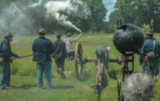 Preparing for a shot at the Battle of Cold Spring - 360 Video Production