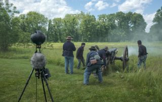 A group of Union soldiers fighting at the Battle of Cold Spring - 360 Video Production